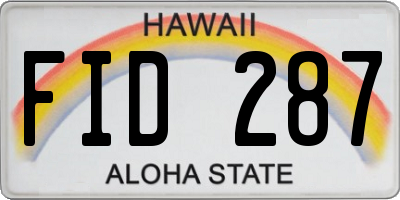HI license plate FID287