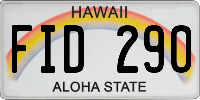 HI license plate FID290