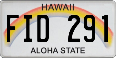 HI license plate FID291