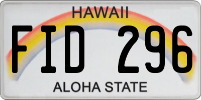 HI license plate FID296