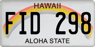 HI license plate FID298