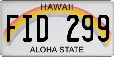 HI license plate FID299
