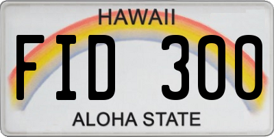 HI license plate FID300