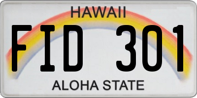 HI license plate FID301