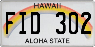 HI license plate FID302