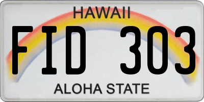 HI license plate FID303