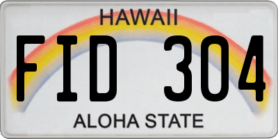 HI license plate FID304