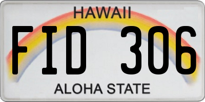 HI license plate FID306