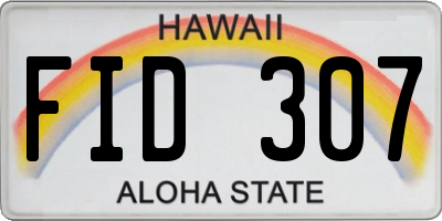 HI license plate FID307