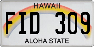 HI license plate FID309