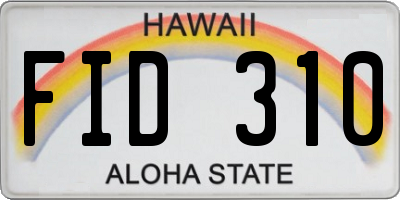 HI license plate FID310