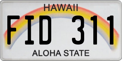 HI license plate FID311