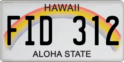 HI license plate FID312