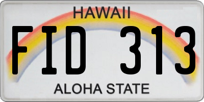 HI license plate FID313
