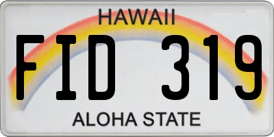 HI license plate FID319