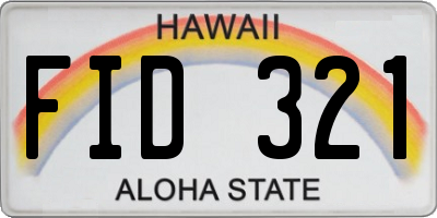 HI license plate FID321