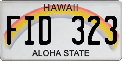 HI license plate FID323