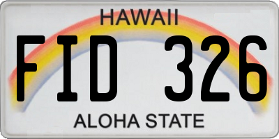 HI license plate FID326