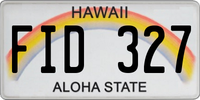 HI license plate FID327