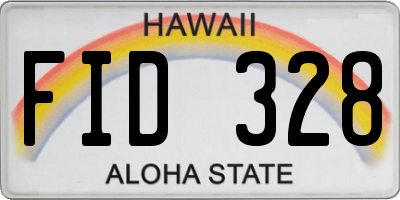 HI license plate FID328