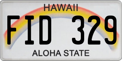 HI license plate FID329