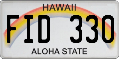 HI license plate FID330