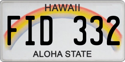 HI license plate FID332