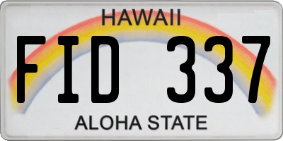 HI license plate FID337