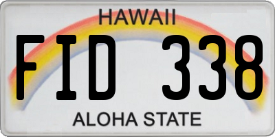 HI license plate FID338