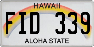 HI license plate FID339