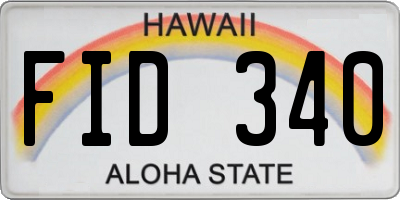 HI license plate FID340