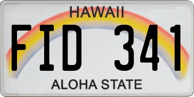 HI license plate FID341