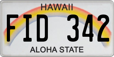 HI license plate FID342