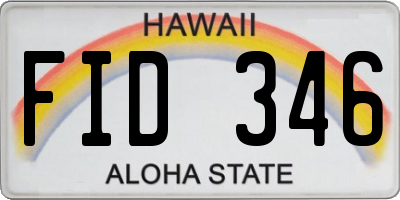 HI license plate FID346