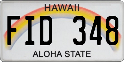 HI license plate FID348