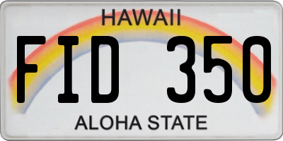 HI license plate FID350