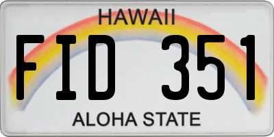 HI license plate FID351