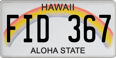 HI license plate FID367