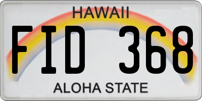 HI license plate FID368