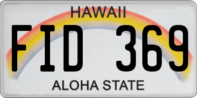 HI license plate FID369