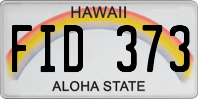 HI license plate FID373