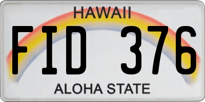 HI license plate FID376
