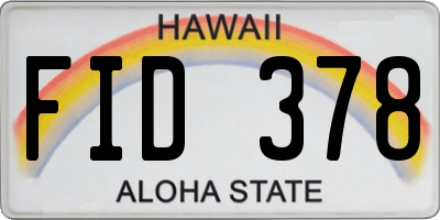 HI license plate FID378