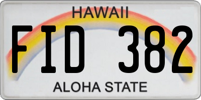 HI license plate FID382