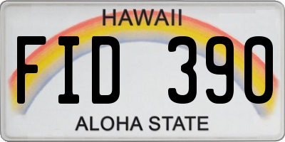 HI license plate FID390