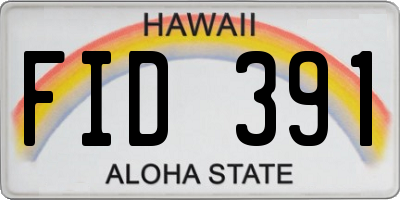 HI license plate FID391