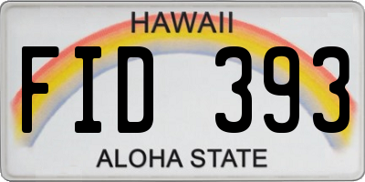 HI license plate FID393