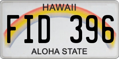 HI license plate FID396