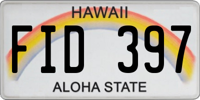 HI license plate FID397