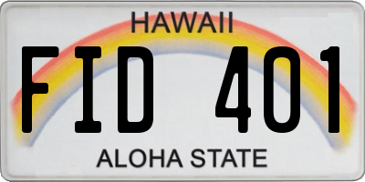 HI license plate FID401